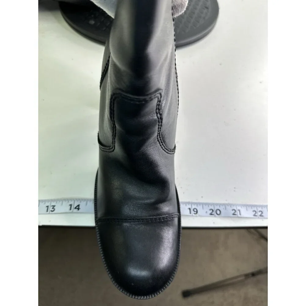 Vtg Nine West Genuine Leather Heeled Square Toe Boots 90s Y2K Sz 9 M